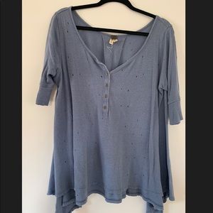 Free People distressed Henley